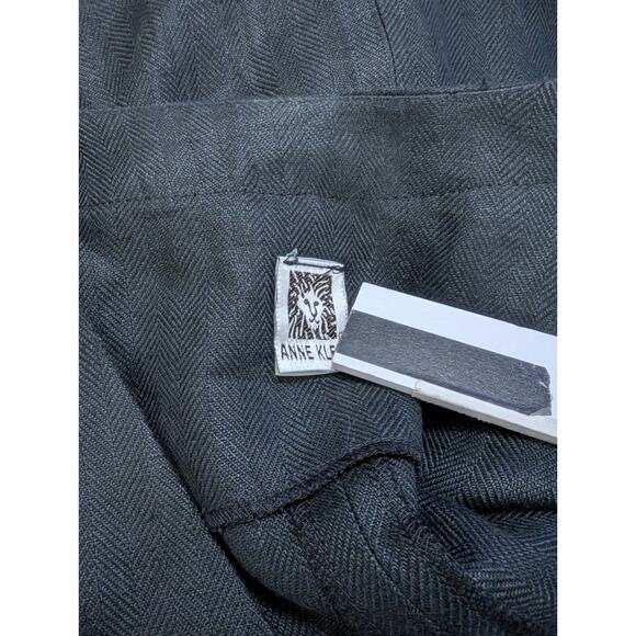 Vtg 80s Anne Klein Black Twill Sleeveless Button Up Midi Pencil Dress Size 12 Q1 - Picture 6 of 7